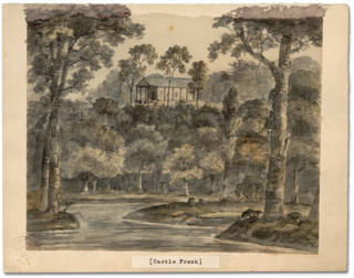 Elizabeth Simcoe Watercolour: Castle Frank, 1796 in Archives of Ontario