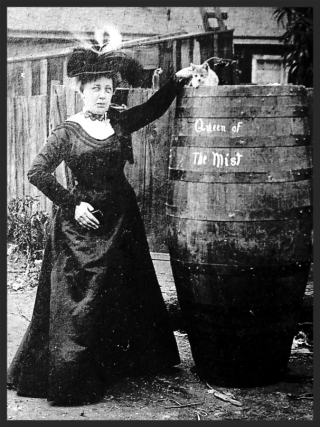 Annie Taylor with her cat