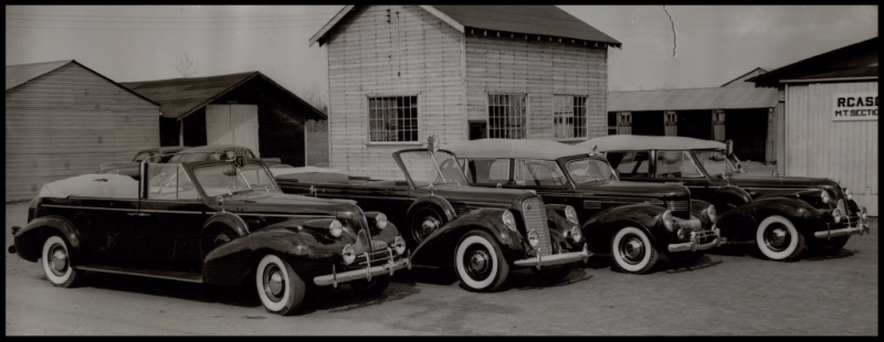 Four limousines at Camp Borden lined up ready for the Royal Couple's tour Four limousines at Camp Borden lined up ready for the Royal Couple's tour