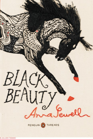 Black Beauty by Anna Sewell embroidered cover by Jillian Tamaki