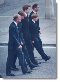 Royal Family at the Princess of Wales Funeral, 1997