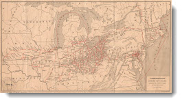 "Underground" routes to Canada: showing the lines of travel of fugitive slaves, 1896 "Underground" routes to Canada: showing the lines of travel of fugitive slaves, 1896