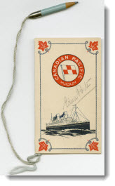 Canadian Pacific Whist Drive score card, 1925 Canadian Pacific Whist Drive score card, 1925