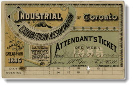 Industrial Exhibition Association of Toronto: attendant's ticket