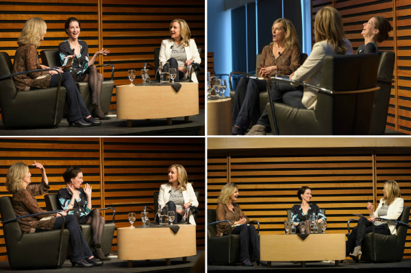Lori Lanses, Sara Gruen, and Liza Fromer in conversation at the Appel Salon Lori Lanses, Sara Gruen, and Liza Fromer in conversation at the Appel Salon