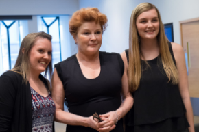 Fans pose with Kate Mulgrew at the Appel Salon