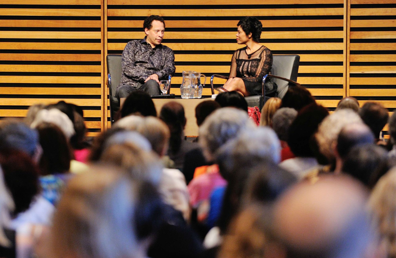Author Lawrence Hill with CTV's Marci Ien at the Bram & Bluma Appel Salon.