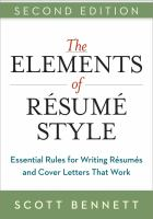 The Elements of Resume Style