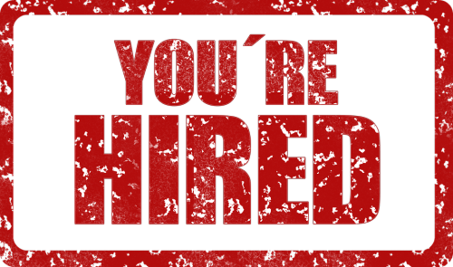 You're Hired sign