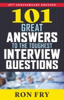 101 great answers to the toughest interview questions 