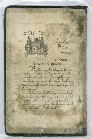 Toronto Public Library book cover that  was found in an abandoned mine  45 years ago