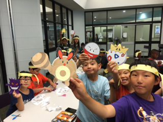 Pokémon party and kids playing