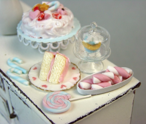 Closeup of miniature food