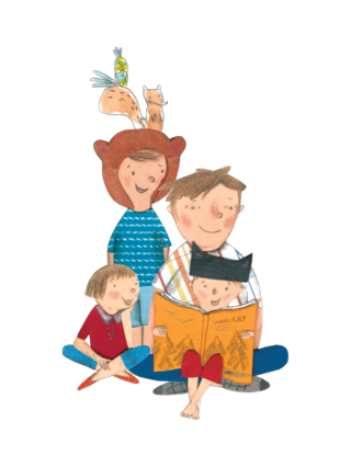 Family reading together