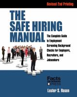The Safe Hiring Manual The Safe Hiring Manual