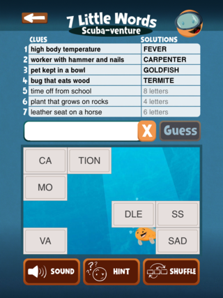 7 Little Words for Kids Filled In