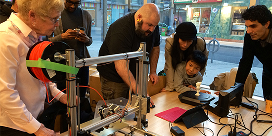 Innovator in residence Derek Quenneville does a 3 d demo