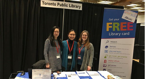 Library staff at newcomer fair