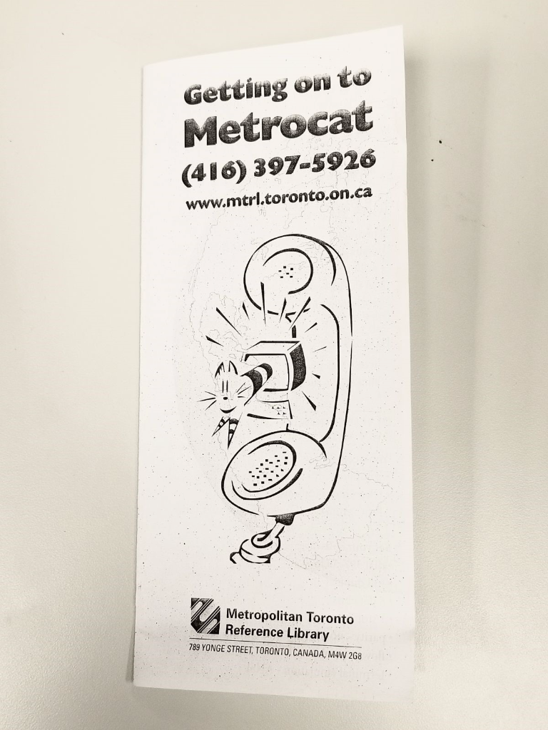 Metrocat was MTRL's first online catalog.