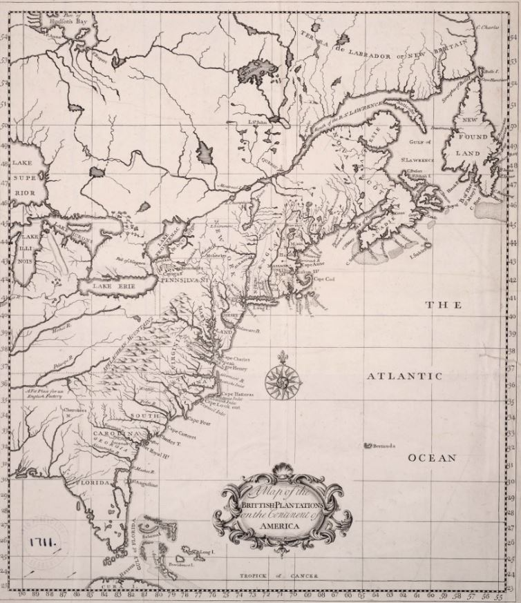 MAP British North America 1739