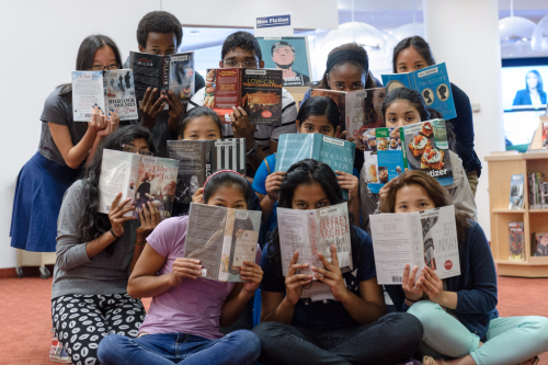 Teens with Books