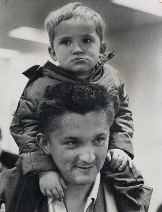 Czech refugees, Jiri  Janojsek and son Ivo
