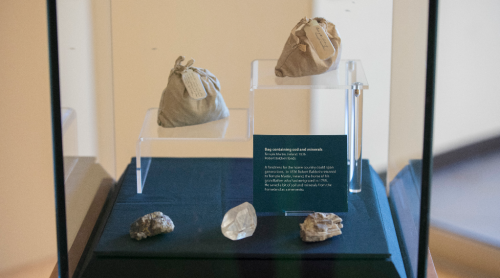 Bags of sod and minerals collected by Robert Baldwin