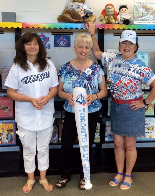 Toronto Public Library Staff in Blue Jays Gear Toronto Public Library Staff in Blue Jays Gear