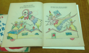 Coloured in "Mother Goose" Colouring Book Page