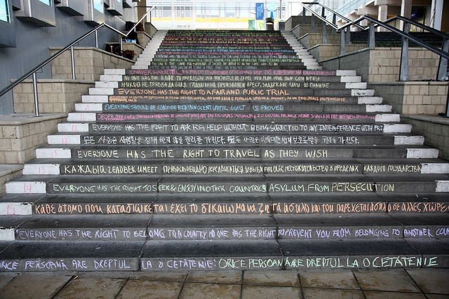Human Rights Day-chalking of the steps
