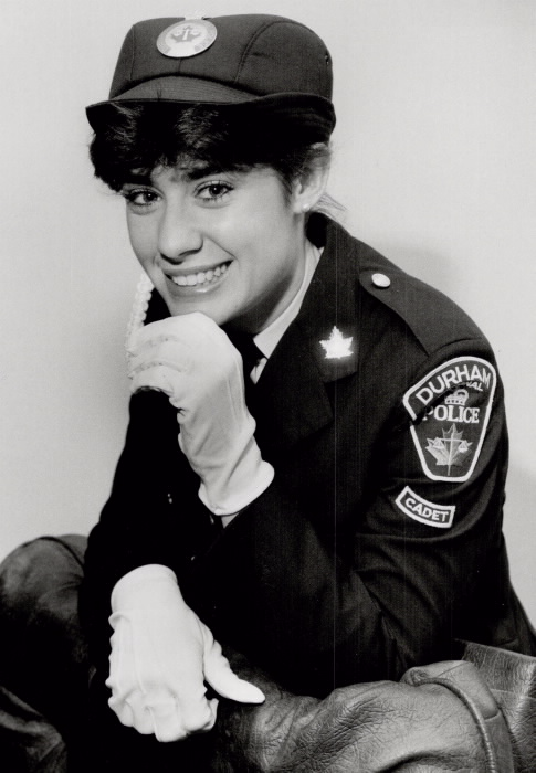 Portrait of Maria Iannuzziello at 19 years old in police cadet uniform