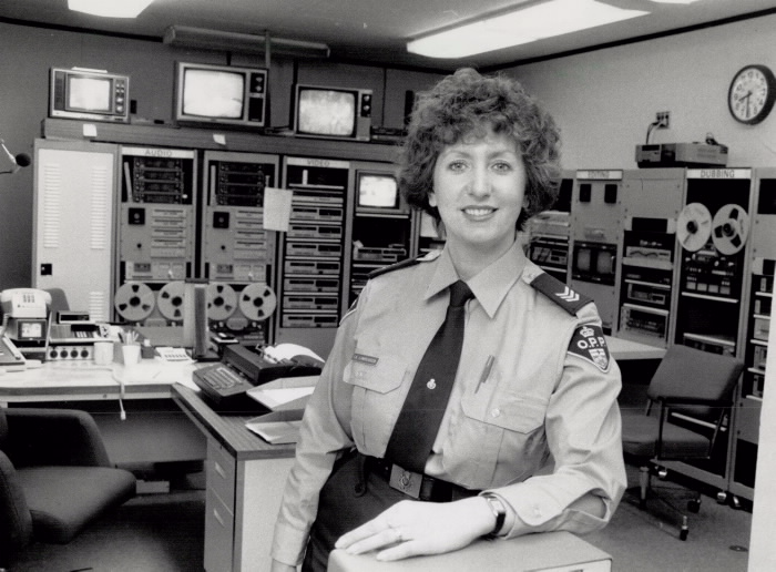 Portrait of Irena Lawrenson in uniform in the workplace