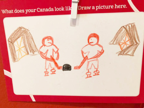 Crayong drawing of two hockey players Crayong drawing of two hockey players