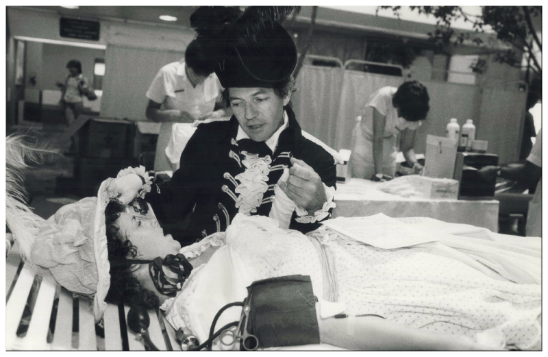Joe Cote and Maureen Sandler donating blood as John Graves Simcoe and Elizabeth Posthuma Simcoe Joe Cote and Maureen Sandler donating blood as John Graves Simcoe and Elizabeth Posthuma Simcoe
