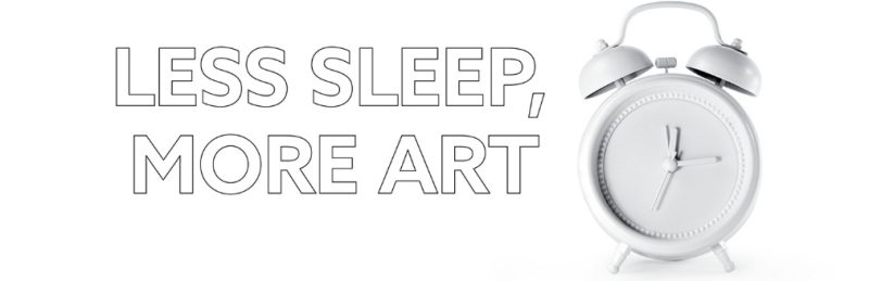 Less Sleep, More Art, white clock
