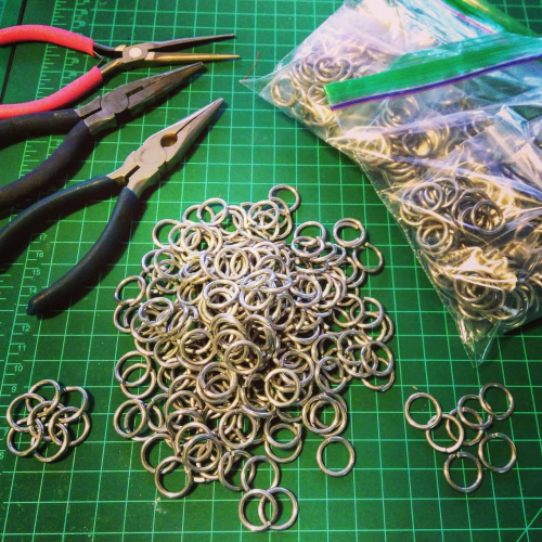 Chain Mail Rings and Pliers, Photo credit Tess Jewell Chain Mail Rings and Pliers, Photo credit Tess Jewell