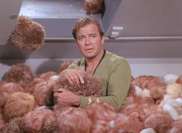 Captain Kirk and the tribbles