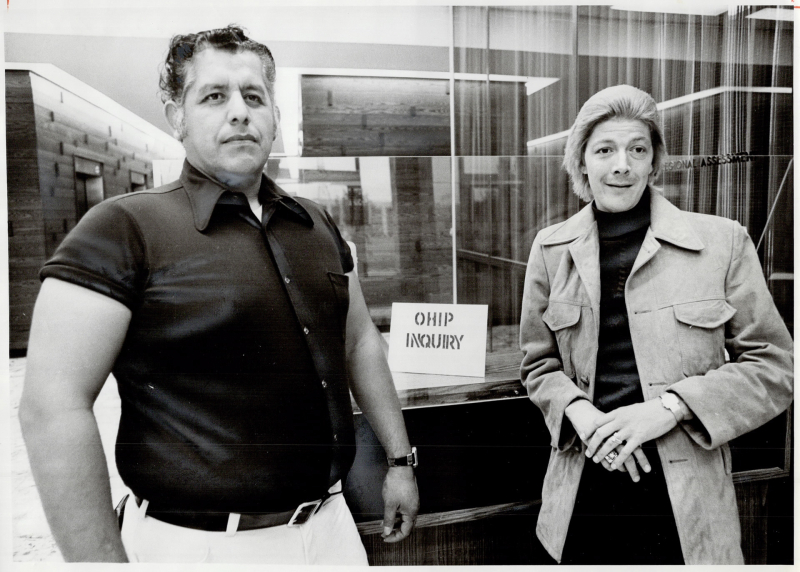 Husbands Tony Molina and Bill Ert lobbied for OHIP to pay for Ert's medical bill after they were refused in 1974. Ert was legally listed as Molina's dependent and the two paid dues