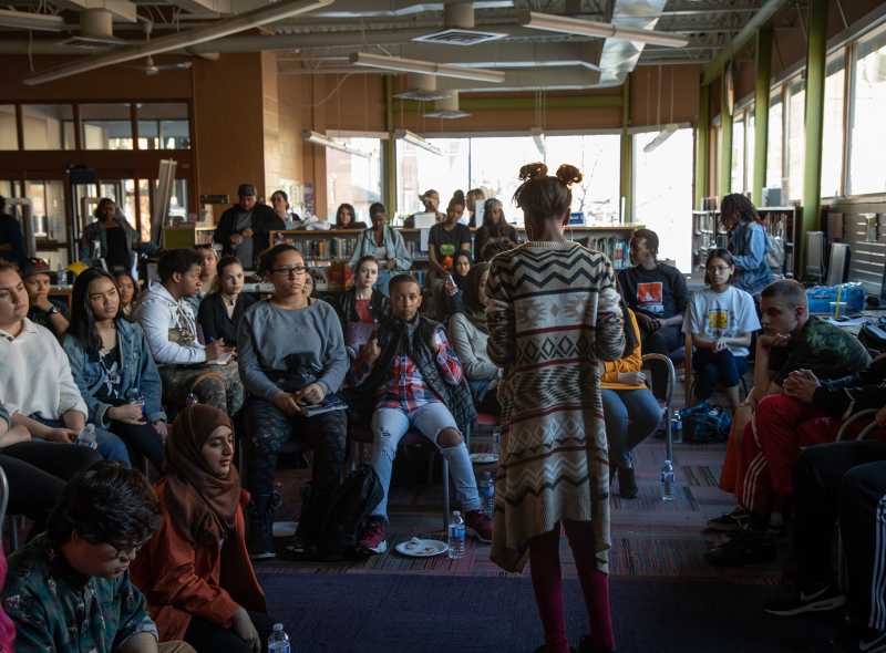 Participants Watching Poetry Saved Our Lives Final Slam