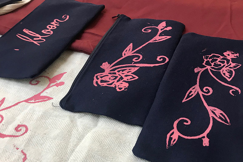 Silk screening on pencil case