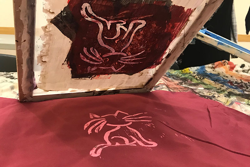 Silk screening on fabric