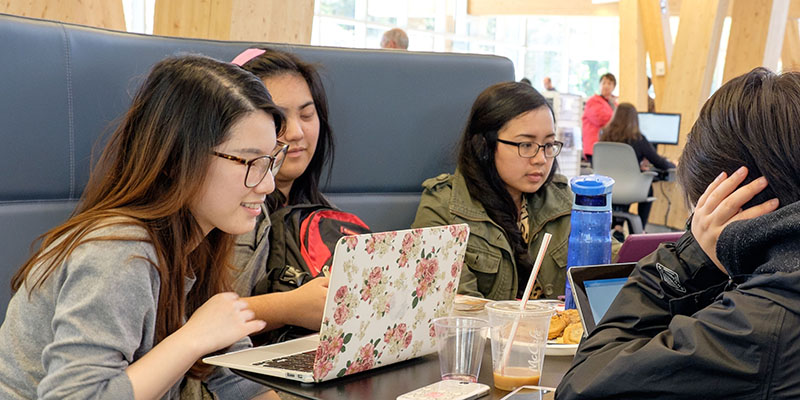 Students searching on computers