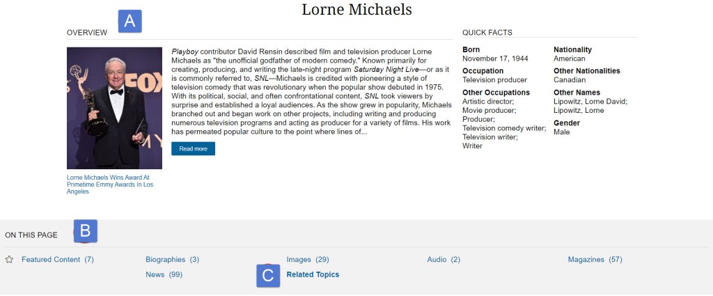 Lorne Michaels Topic Page